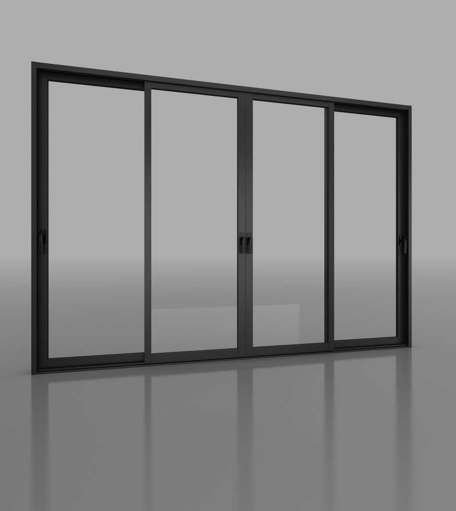 Four-sash sliding doors